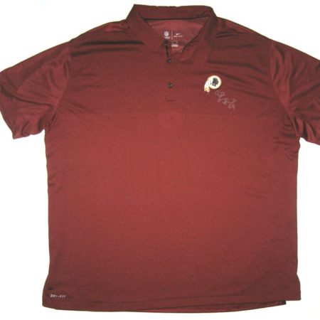 AJ Francis Travel Worn & Signed Official Washington Redskins Nike Dri-Fit 3XL Polo Shirt