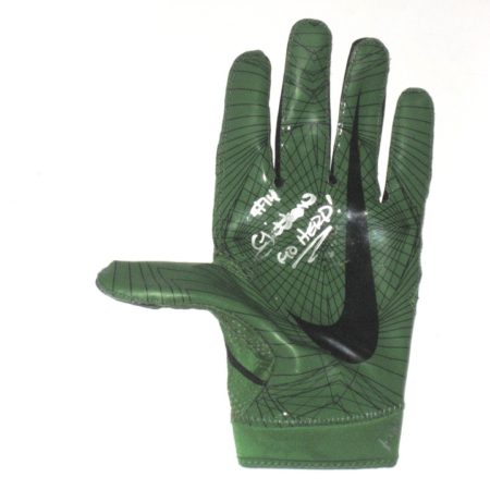 Chase Litton 2017 Marshall Thundering Herd Practice Worn & Autographed Green & Black Nike Glove