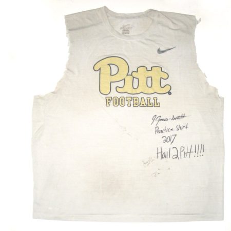 Jaryd Jones-Smith Practice Worn & Signed Pittsburgh Panthers Football Nike Dri-Fit Shirt