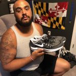 AJ Francis with 2017 Washington Redskins Training Worn & Signed Nike Zoom Vomero 12 Sneakers