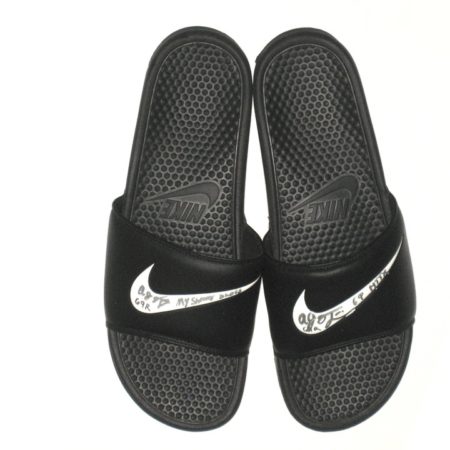 AJ Francis Official Washington Redskins Autographed “HTTR” Locker Room Nike Shower Sandals