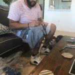 AJ Francis Signing 2018 New York Giants #65 Training Worn Nike Pro 4XL Shorts