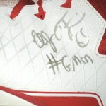 AJ Francis 2018 New York Giants Game Worn & Signed White & Red Under Armour Cleats