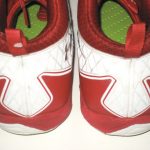 AJ Francis 2018 New York Giants Game Worn & Signed White & Red Under Armour Cleats