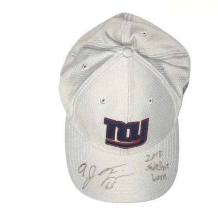 AJ Francis Sideline Worn & Signed Official 2018 New York Giants Training Camp 39THIRTY Flex Hat