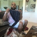 AJ Francis with 2018 New York Giants Practice Worn & Signed Under Armour Leggings