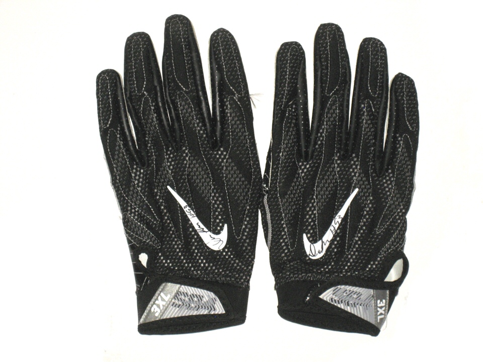 Deon Simon 2017 New York Practice Worn & Signed Black & White Nike Superbad 4.0 Gloves - Big Dawg Possessions