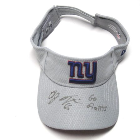 AJ Francis 2018 Training Camp Worn & Signed Official Gray New York Giants New Era Visor