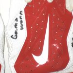 Orleans Darkwa 2017 New York Giants Game Worn & Signed Red & White Nike Vapor Jet Gloves