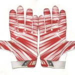 Orleans Darkwa 2017 New York Giants Game Worn & Signed Red & White Nike Vapor Jet Gloves