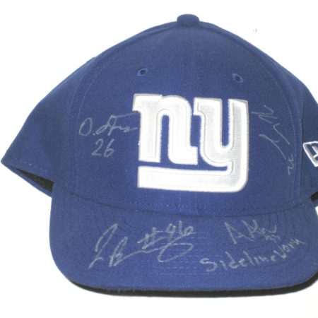 Jay Bromley Sideline Worn & Signed Official New York Giants New Era 59FIFTY Hat – Also Signed by Andrew Adams, Kerry Wynn & Orleans Darkwa!!