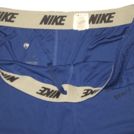 Kerry Wynn 2014 Rookie Practice Worn & Signed Official Blue New York Giants Nike Dri-Fit Shorts - Image 5