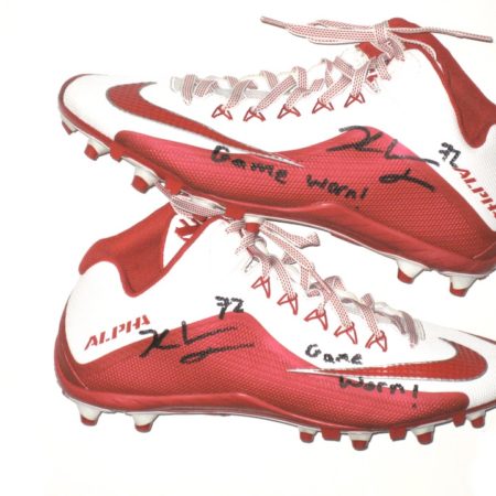Kerry Wynn 2018 New York Giants Game Worn & Signed White & Red Nike Alpha Cleats