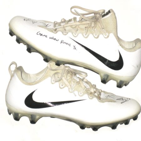 Tanner Gentry Chicago Bears 2017 Rookie Year Game Worn & Signed White & Black Nike Vapor Cleats