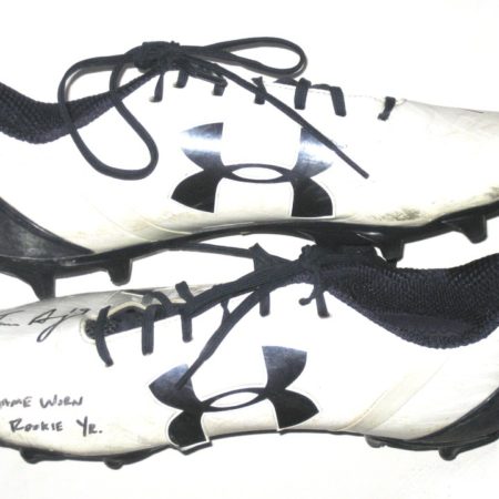 Tanner Gentry Chicago Bears 2017 Rookie Year Game Worn & Signed White & Blue Under Armour Cleats