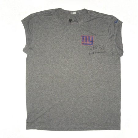 Alex Tanney 2018 Game Worn & Signed Official Gray New York Giants Nike Dri-Fit Large Sleeveless