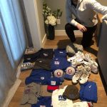 Alex Tanney with 2018 Practice Worn & Signed Official Blue New York Giants #3 Nike XL Sweatpants