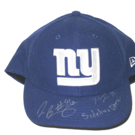 Jay Bromley Sideline Worn & Signed New York Giants New Era 59FIFTY Hat - Also Signed By Kerry Wynn!!!