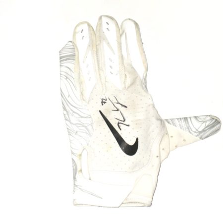 Kerry Wynn 2018 New York Giants Practice Worn & Signed White & Silver Nike 2XL Glove