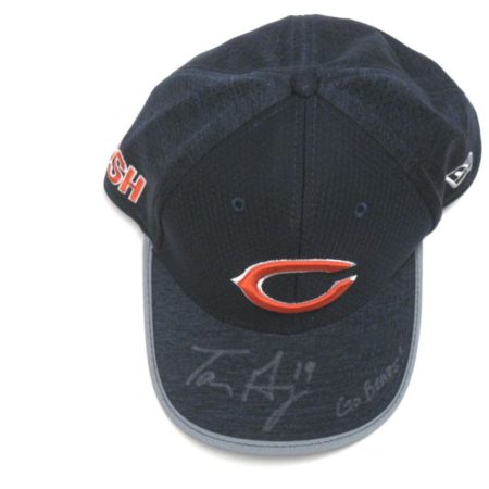 Tanner Gentry 2017 Training Camp Worn & Signed Official Chicago Bears #19 New Era 39THIRTY Flex Hat