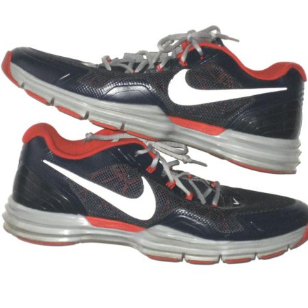 AJ Francis New England Patriots 2013 Rookie Training Worn Blue, Red & White Nike Lunar TR1 Sneakers