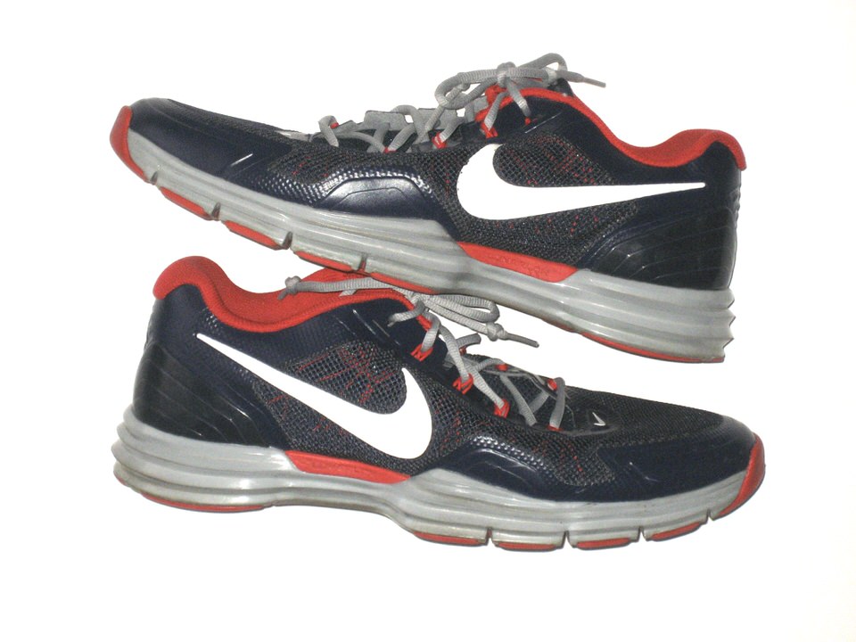 AJ Francis New England 2013 Rookie Training Worn Blue, Red & White Nike Lunar TR1 - Big Dawg Possessions