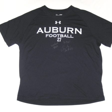 Chandler Cox Player Issued & Signed Auburn Tigers Football #27 COUNT ON ME Under Armour XL Shirt