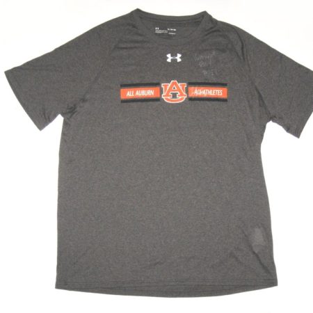 Chandler Cox Training Worn & Signed Auburn Tigers All Athletes Under Armour XL Shirt