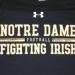 Nic Weishar Practice Worn & Signed Official Notre Dame Fighting Irish Football Under Armour XL Shirt