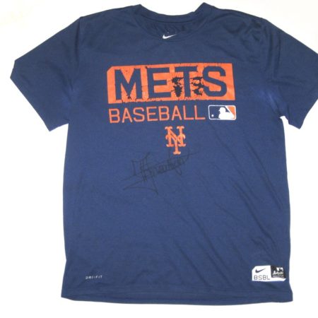 Shervyen Newton 2018 Game Worn & Signed Official New York Mets Baseball Nike Dri-Fit Shirt