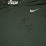 LJ Scott Michigan State Spartans Game Worn & Signed Green Nike Pro Combat Compression XL Shirt