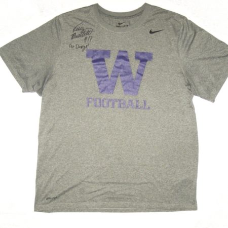 Tevis Bartlett Practice Worn & Signed Official Washington Huskies Football Nike Dri-Fit XL Shirt