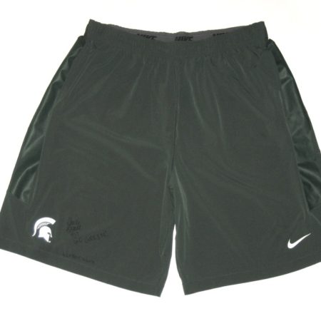 David Beedle Training Worn & Signed Official Michigan State Spartans Nike Speed Vent Performance Dri-Fit 3XL Shorts