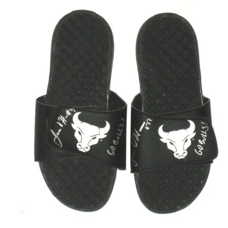 James O'Hagan Signed Official Black & White Buffalo Bulls Locker Room ISlide Shower Sandals