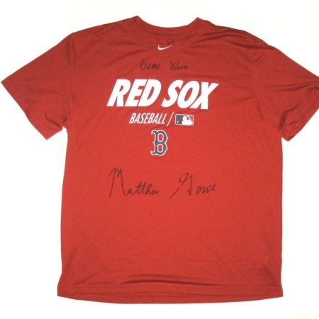 Matthew Gorst Game Worn & Signed Official Boston Red Sox Baseball Nike Dri-Fit XL Shirt