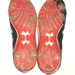 Matthew Gorst Pawtucket Red Sox Game Worn & Signed Black & Red Under Armour Cleats - Image 9