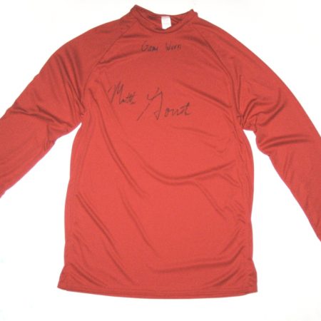 Matthew Gorst Portland Sea Dogs Game Worn & Signed Red Long Sleeve WSI XL Shirt