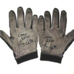 Henry Anderson New York Jets 2018 Game Worn & Signed Black, White & Gray Nike SB4 XXL Gloves - Image 2