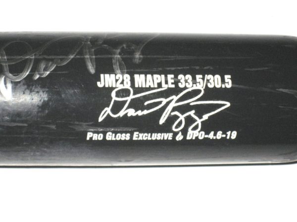 Dario Pizzano Binghamton Rumble Ponies Game Used & Signed Black & White Phoenix Bat