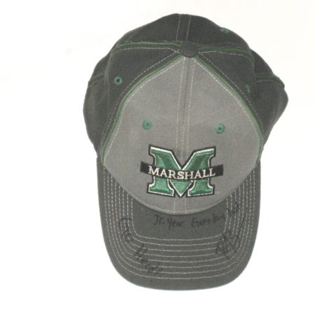 Ryan Bee 2017 Junior Year Signed Official Marshall Thundering Herd Gameday Hat