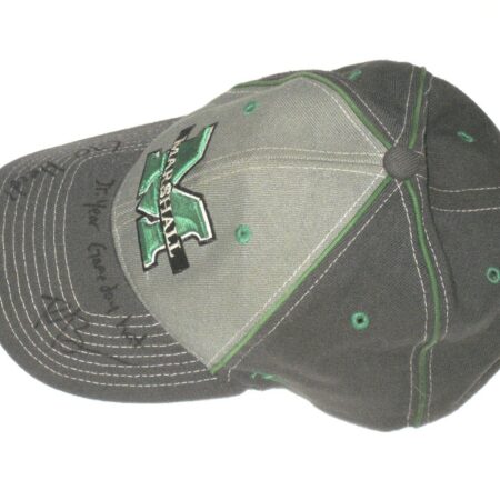 Ryan Bee 2017 Junior Year Signed Official Marshall Thundering Herd Gameday Hat - Image 4