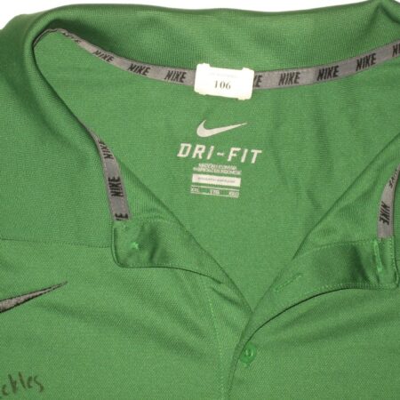Ryan Bee Player Issued & Signed Official Green Marshall Thundering Herd Nike Dri-Fit XXL Polo Shirt
