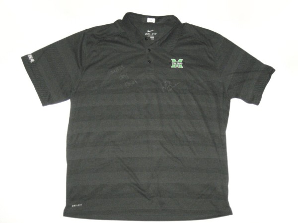 Ryan Bee Player Issued & Signed Official Marshall Thundering Herd #91 Nike Dri-Fit XXL Polo Shirt - Worn On GameDay!