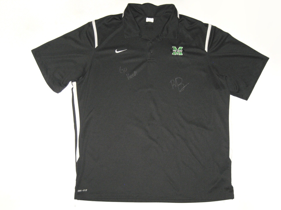 Ryan Bee Player Issued Signed Official Marshall Thundering Herd Dri-Fit XXL Polo - Big Dawg Possessions