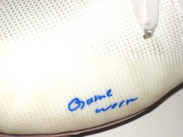 Deontae Skinner New York Giants Game Worn & Signed White & Red Nike Vapor Cleats - Image 6