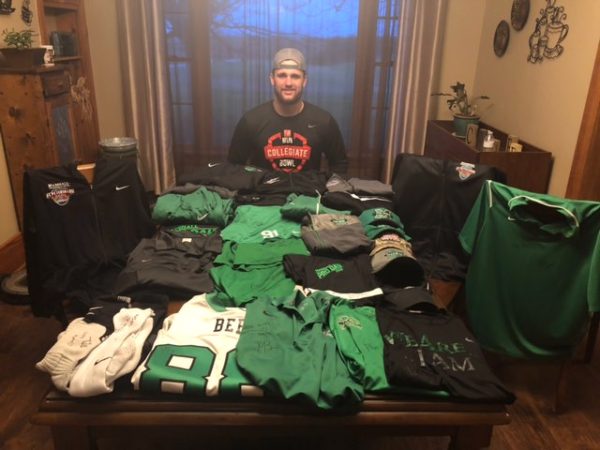 Ryan Bee with Marshall Thundering Herd Player Issued Black & Silver Nike Therma-Fit XXL Sweatpants