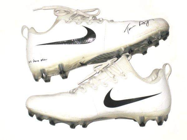 Tanner Gentry 2018 Chicago Bears Game Worn & Signed White & Black Nike Vapor Cleats