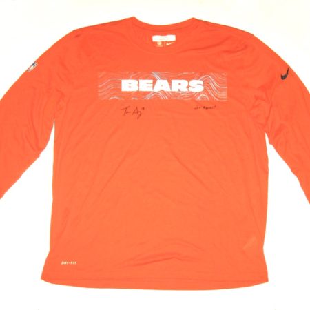 Tanner Gentry Player Issued & Signed Official Chicago Bears #19 Long Sleeve Nike Dri-FIT XL Shirt