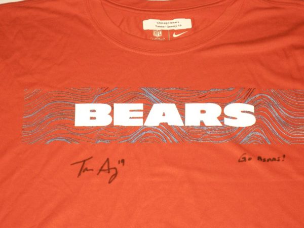 Tanner Gentry Player Issued & Signed Official Chicago Bears #19 Long Sleeve Nike Dri-FIT XL Shirt