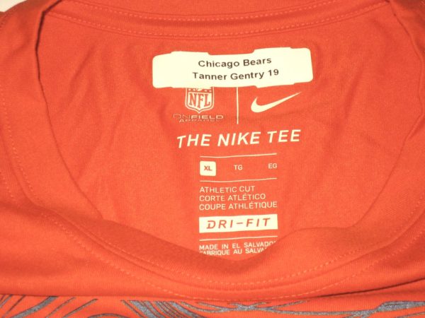 Tanner Gentry Player Issued & Signed Official Chicago Bears #19 Long Sleeve Nike Dri-FIT XL Shirt - Image 5